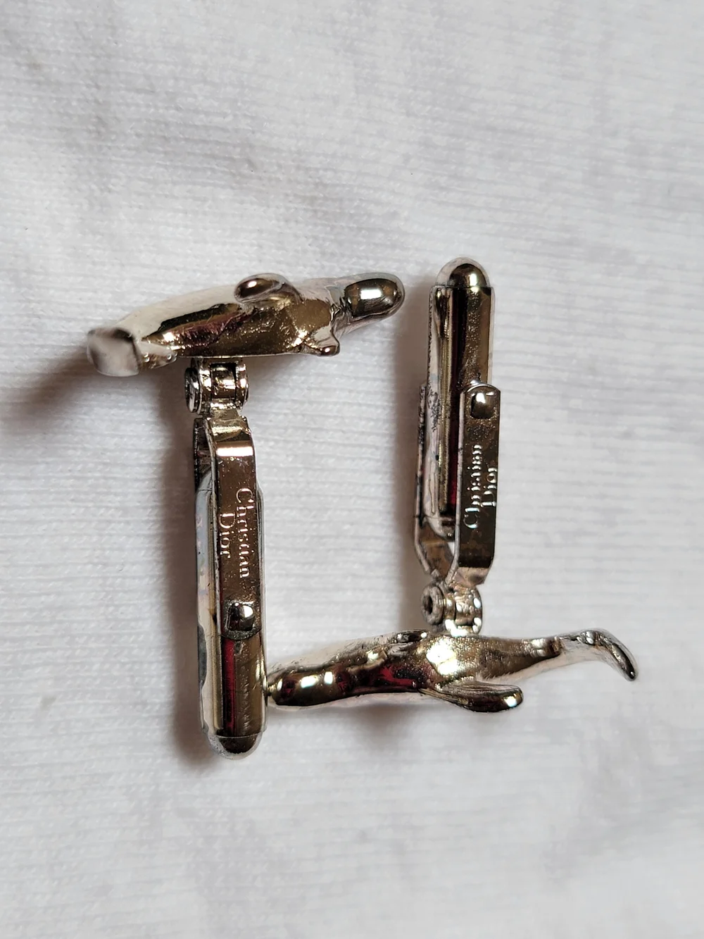 Vintage Christian Dior Silver Tone Whale Cufflinks